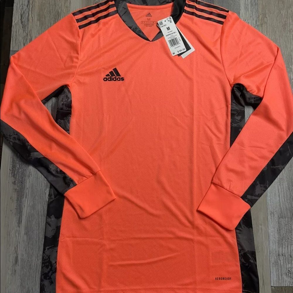NEW Mens Adidas Aeroready Adipro 20GK Coral Gray Camo trim Goal Keeper Jersey XL